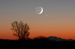 Nightfall with a partial moon