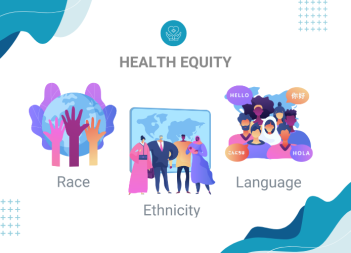 Health Equity concept, illustration of Race, Ethnicity, and Language