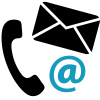 illustration of a phone, email, and message