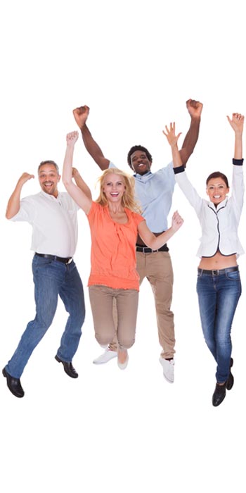 excited people