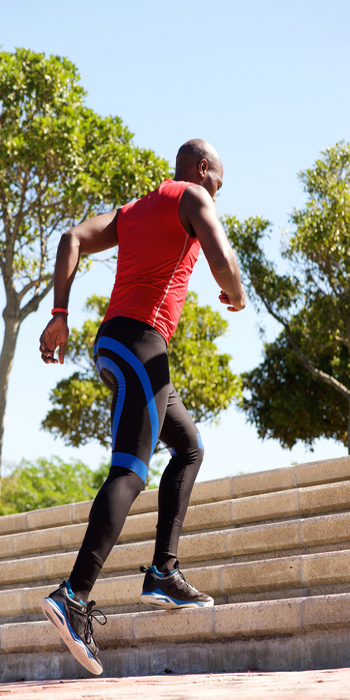 man running the stairs