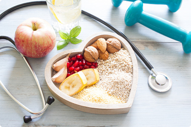 Workout equipment with fruit in a heart shape image 2