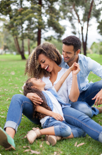 Happy family in the park