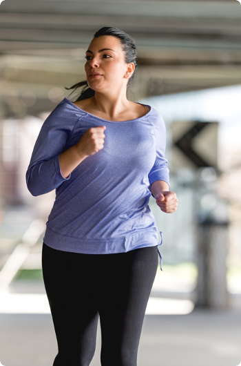 Young women running