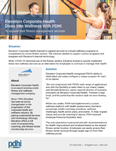 Screenshot of the PDHI and Elevation Corporate Health Success Story PDF