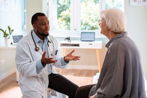 Close up of a senior woman having a doctors appointment