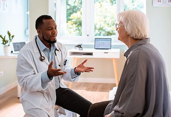 Close up of a senior woman having a doctors appointment